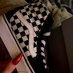 High Top Checkered Vans